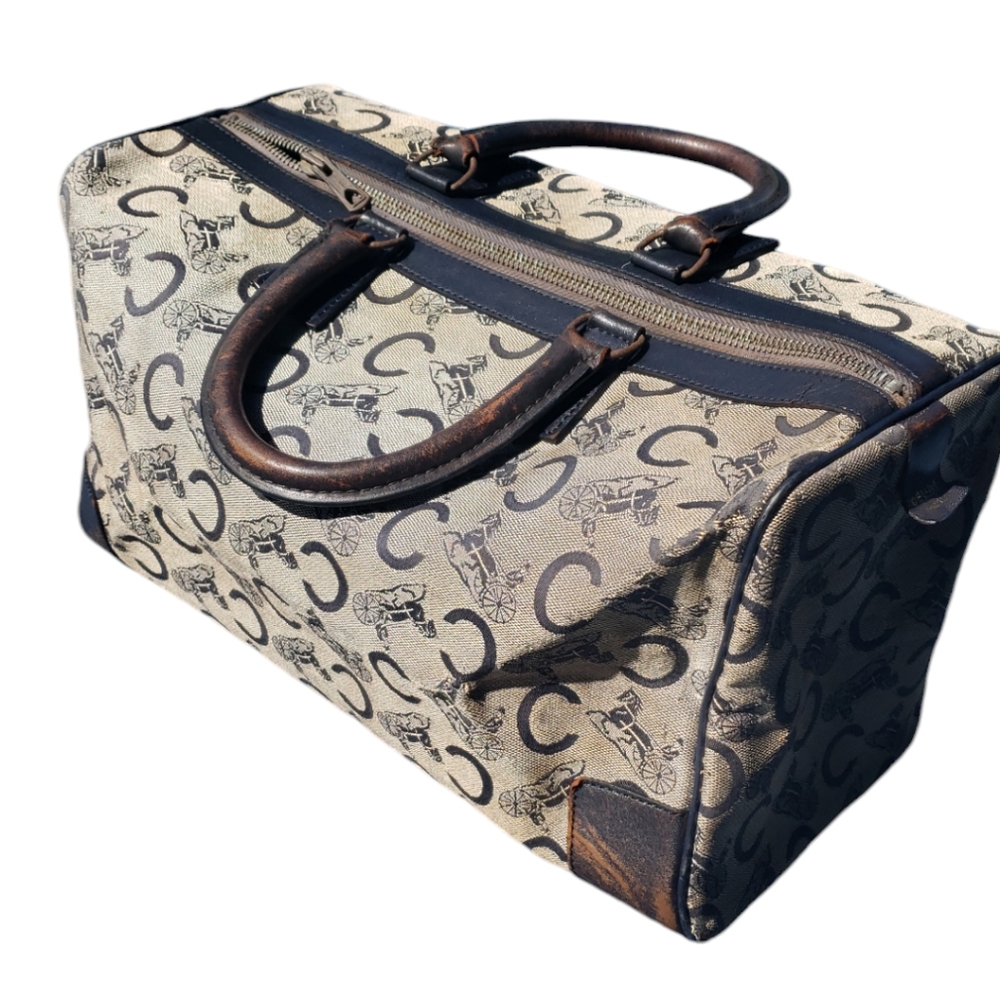 Celine Vintage Travel Bag Large Boston Bag  Need TLC